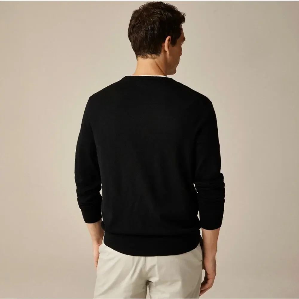 J.Crew Merino Wool V-Neck Sweater Mens S Black Long Sleeve Classic Fit Pullover